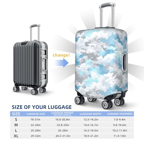 Light Marble Camouflage Elastic Travel Luggage Covers Dustproof Scratch-Resistant Suitcase Protector Fit 22-24 Inch4