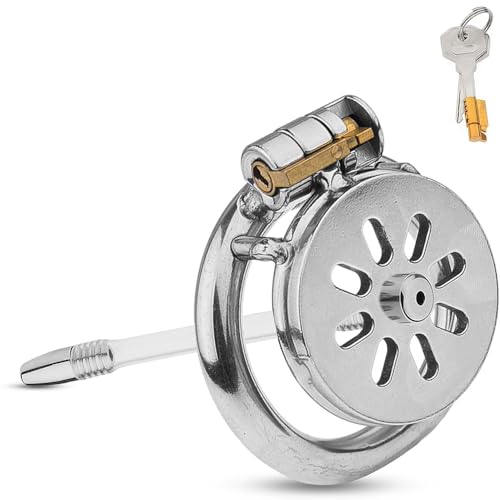 BDSMLOVE Gabbia di castità in acciaio inossidabile con Dilatatore uretrale, chastity cage per Prevenire L'erezione, gabbia di castità per uomo, male pene Cock cage (45 mm)