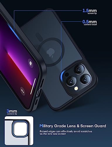 Mgnaooi Magnetic Case For Iphone 12 Pro Max Case [Mil-Grade Drop Tested & Compatible With Magsafe] Translucent Matte Back With Aluminum Alloy Keys, Shockproof Phone 12 Pro Max Case 6.7 Inch, Black #TOP4