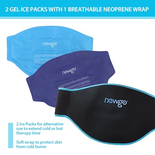 Newgo Ice Pack For Back Pain Relief, 2 Pack Ice Pack Lower Back Ice Pack Wrap Hot Cold Therapy Gel Cold Pack For Lower Lumbar, Sciatica Nerve Pain, Herniated Disc, Tailbone Pain Relief - Black #TOP1