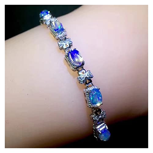 Bracelet en opale véritable et argent 925, le cadeau d'anniversaire mémorable