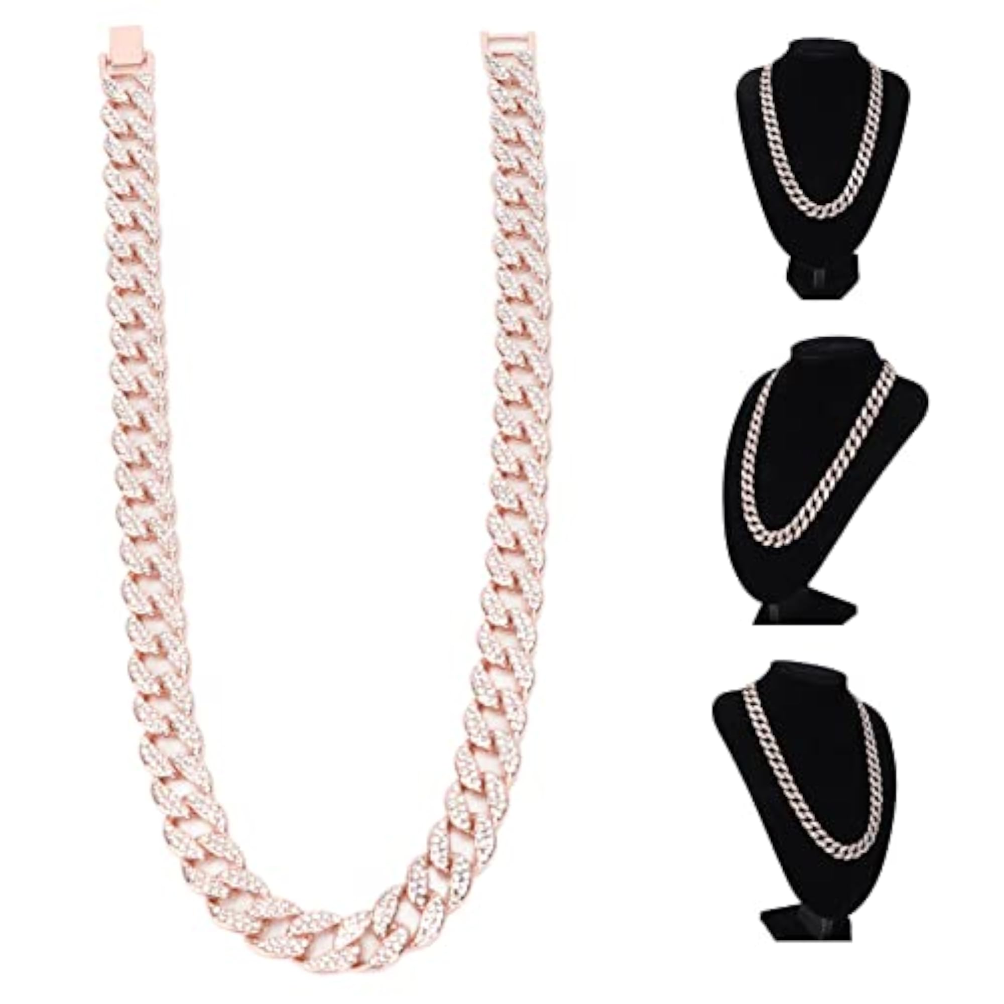 Rose Gold Cuban Chain Choker for Banquet Decoration