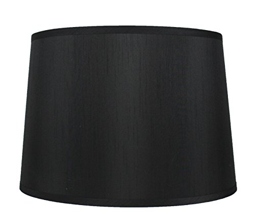 Urbanest French Drum Lampshade, Faux Silk, 16-inch, Black, Spider