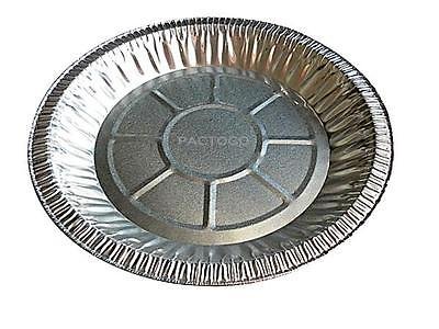 Durable Packaging International 10" Aluminum Foil Pie Pan Plate Tin 1-3/16" Deep w/Clear Plastic Clamshell (Pack of 50)