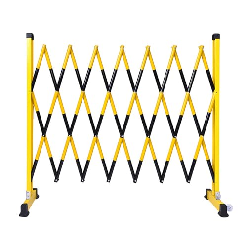 工業用拡張可能バリケードフェンス、キャスター付き安全バリケードゲート、メンテナンスおよび建設作業用格納式道路フェンス、交通管理フェンス(1.2m x 2m)