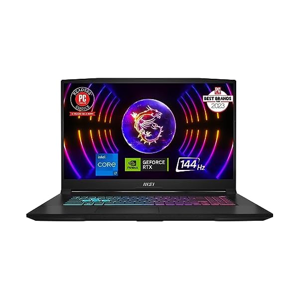 MSI Katana 17 Gaming Laptop: 13th Gen Intel Core i7, GeForce RTX 4060, 17.3″ 144Hz FHD Display, 32GB DDR5, 1TB NVMe SSD, USB-Type C, Cooler Boost 5, Win11 Home: Black B13VFK-835US