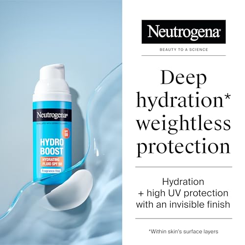 Neutrogena® Hydro Boost Nawadniający Krem z SPF 50, 50ml, głębokie nawilżenie z wysoką ochroną przeciwsłoneczną. Lekka konsystencja długotrwałe nawodnienie, Chroni przed promieniowaniem UVA i UVB.