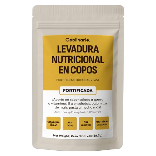 Coolinario Levadura Nutricional Fortificada (56 g) Condimento Vegano con Sabor a Queso | Rica en B12, Proteína y Fibra | Para Pastas, Palomitas y Salsas
