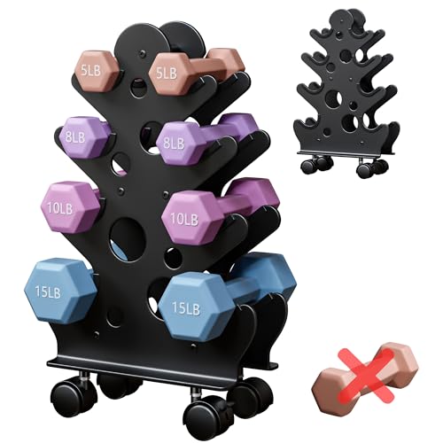 Chinpakden Dumbbell Rack Stand with Wheels - A-Frame Weight Rack(Dumbbells Not Included), Dumbbell Storage Rack Weight Holder Dumbbell Holder for Home Gym Space Saver.