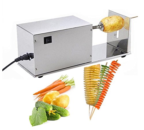 BestEquip Electric Tornado Potato Spiral Cutter Automatic 10W Spiral Potato Cutter with 1 Extra Blade Potato Slicer for Tornado Potatoes Making (Auto)