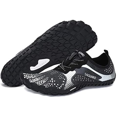 SAGUARO Men Water Shoes Women Barefoot Quick-Dry Beach Surfing Diving Swimming Boating Shoes for Unisex Yoga White 9.5 UK Cover