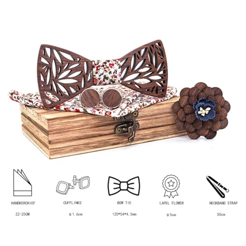 Set de Corbata de Madera para Hombre Hecha a Mano miniatura 5