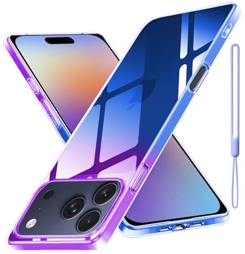 For iPhone 17 Pro Max �p �P�[�X �N���A ���^ TPU �ϏՌ� �O���f�[�V�����F �P�[�X ���΂ݖh�~ �C�菝�h�~ �y�� �l�C �X�}�z�P�[�X �J�����ی� ���C�����X�[�d�Ή� �p�[�v���u���[