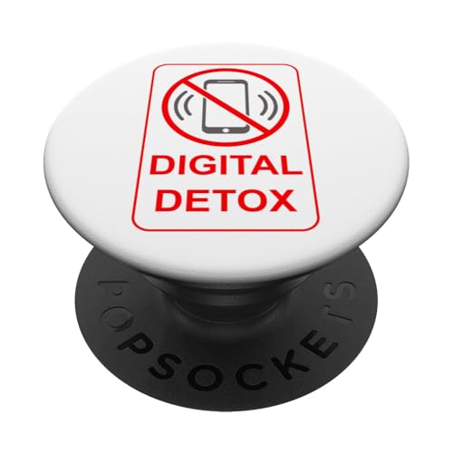 Digital Detox with No Cell Phones Sign PopSockets Adhesive PopGrip