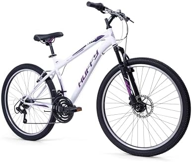 Huffy Mountainbike Bicicleta de montaña Extent de 26 Pulgadas, Blanco, Medium