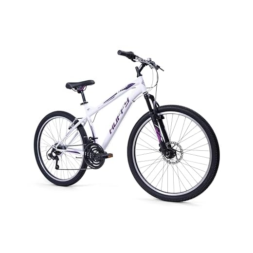Huffy Mountainbike Bicicleta de montaña Extent de 26 Pulgadas, Blanco, M