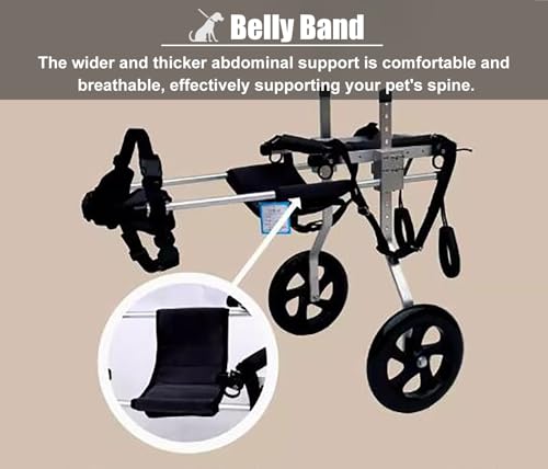 Silla de ruedas para perros con debilidad trasera y soporte de cadera ajustable 5