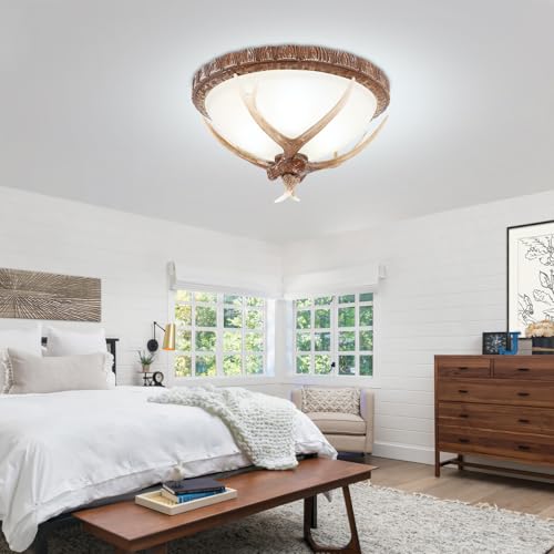 Plafonnier rustique bois de cerf pour une ambiance chalet chaleureuse - 7