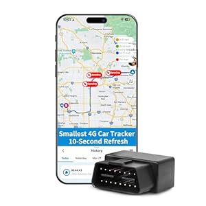 Benbengo OBD GPS Tracker for Vehicles, Small Plug in Car GPS, 5-Day Free Trial, 10-sec Real Time, OBD2 Speed Tracker for Teens, Truck, Fleet, 1-Year Trip History, Driving Behavior, Low Subscription