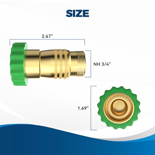 RVGUARD Inline RV Water Pressure Reducer, Brass Lead-Free Water Pressure Reducer with an Inlet Screen Filter for RV, Camper, Travel Trailer