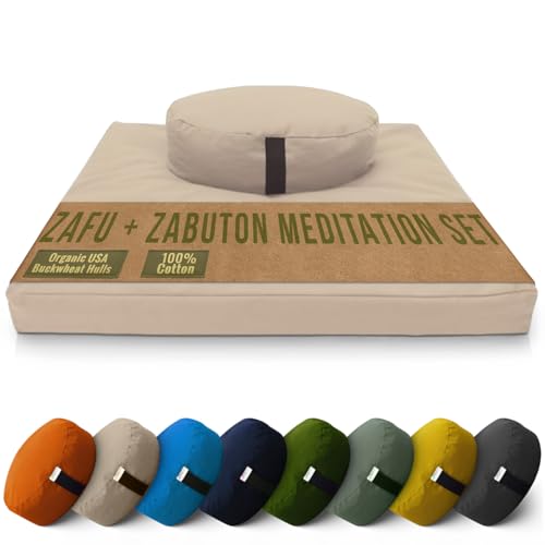Bean Meditation Cushion Set with Zabuton Pad
