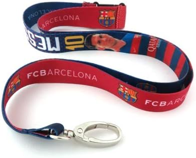 Spanish Primera Liga Barcelona FC Barcelona Messi #10 Sublimated Lanyard, Yellow/Blue, One Size