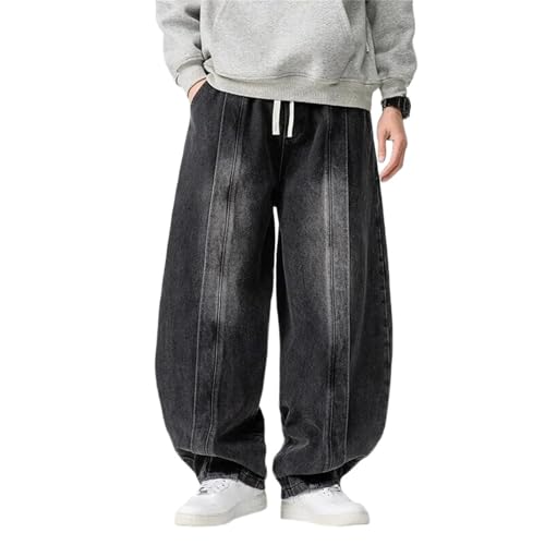 Men's Spring Fall Jeans – Loose Wide-Leg Straight Denim Pants Casual Streetwear - Main Image