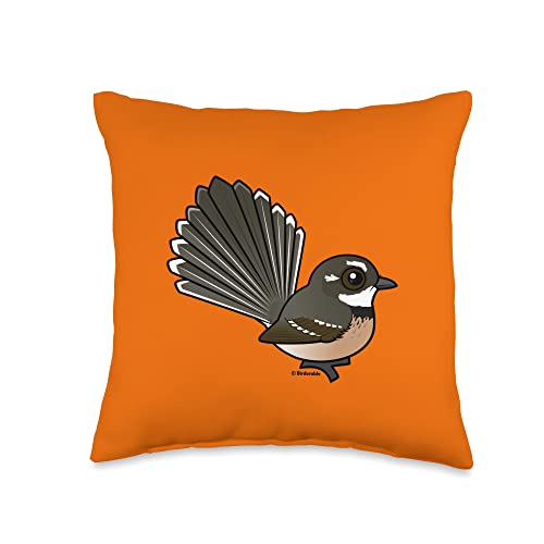Birdorable Grey Fantail Cute Australian Songbird Bird Lover Throw Pillow