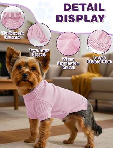 Image of Dog Sweaters for Small Medium Large Dog, Classic Turtleneck Pet Clothes Warm Thermal Doggy Winter Coat, Thick Double Knitting Collar Pullover Cold Weather Puppy Jacket for Indoor & Outdoor Wear