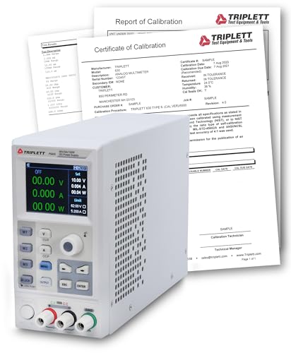 Image of Triplett PS605 Single Output DC Power Supply with Certificate of Traceability to NIST - 60V /5A /100W