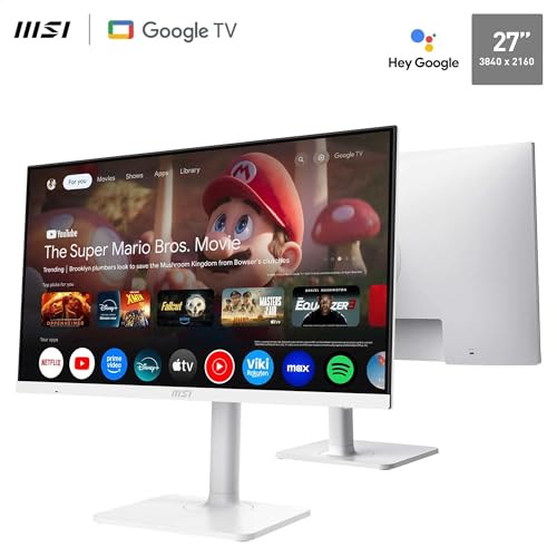 Monitor 4K MSI Modern MD272UPSW de 27 pulgadas con Google TV integrado color blanco 2
