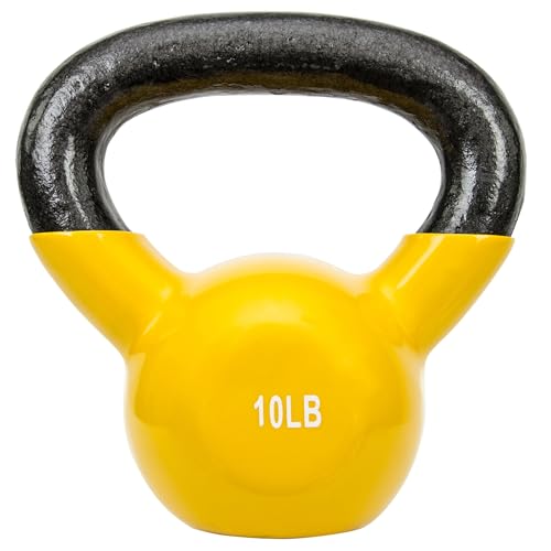Image of Sunny Health & Fitness Vinyl Coated Cast Iron Kettlebell 5-25 lb
