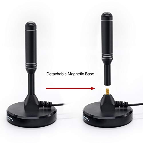 image for LEADSIGN Portable Indoor/Outdoor TV Aerial with Magnetic Base, 360°Re