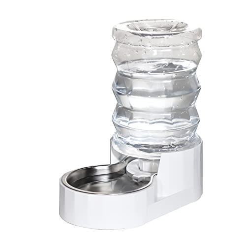RIZZARI Automatic Pet Waterer, Gravity Stainless Steel Water Dispenser, 100 BPAFree, Large