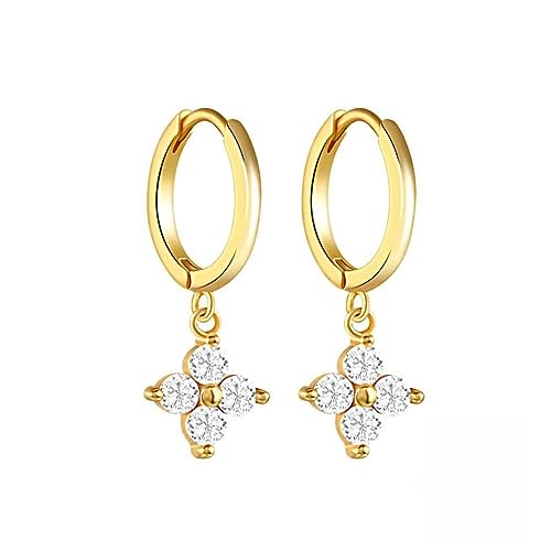 Gold Small Hoop Earrings for Wome | 14K Gold Plated Dainty Small Huggie Earrings S925 Sterling Silver Post Lightweight Drop/Dangle Huggie Earrings