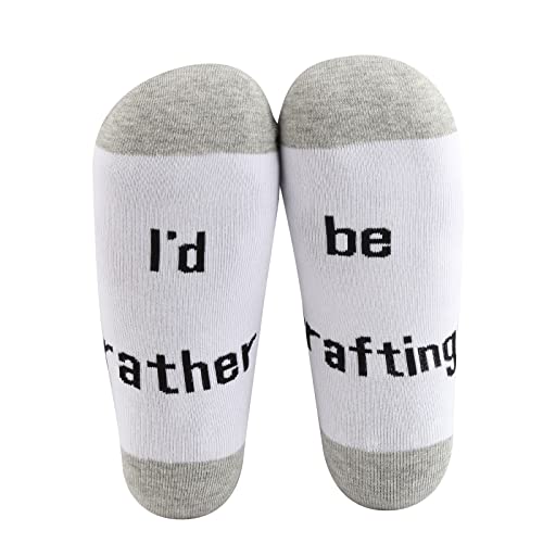 MBMSO 2 Pairs I'd Rather be Crafting Socks Crafty Gifts for Women Funny Crafting Gifts for Crafting Lover Crafter Gifts Socks