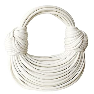 Hand-Woven Bread Women’s Clutch Top Handle Satchel Shoulder Crossbody Creative Noodles Purses Underarm Bag Handbag