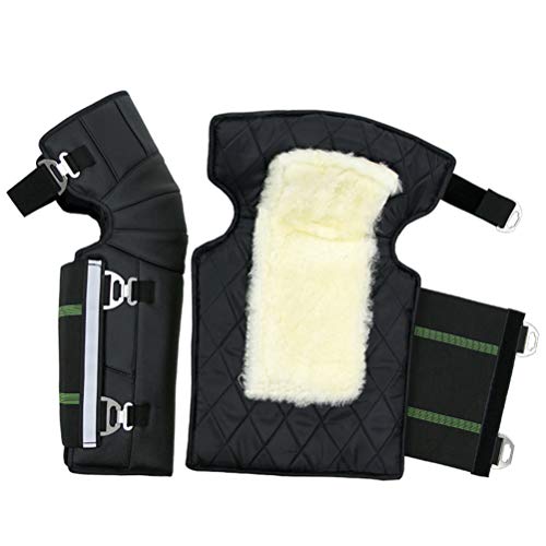 Wakauto 1pair Motorcycle Knee Sleeves Windproof and Fit for Winter Riding Genuine and Warmth Buckle for Enhanced Comfort