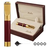 Reusable Washable Cigarette Filter Tips Mouthpiece Handcrafted Solid Wood Metal Smoking Cigarette Filter Never Fade Suitable for Coarse Fine Medium Birthdays Christmas Father Day Gift (Red Sandalwood)