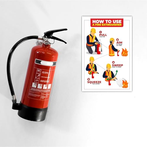 Image of GADGETS WRAP How to Use a Fire Extinguisher Sign Self Adhesive Vinyl Sticker