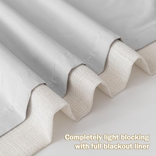 Image of MYSKY HOME Beige Blackout Curtains 108 inches Long Natural Pinch Pleated Curtains for Living Room Bedroom 100% Room Darkening Black Out Window Drapes with Hooks Back Tab, 40 inch Wide per Panel, 2 Pieces