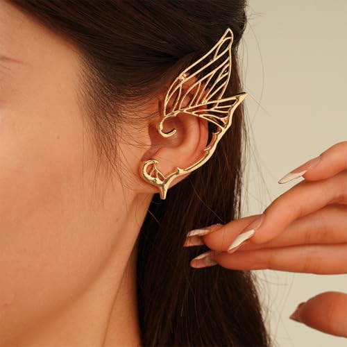 Volare Elf Ear Cuffs for Women Fairy Earrings Hollowed Butterfly Clip on Cartilage Earrings Elven Cuffs Cosplay Costume Jewelry for Women2