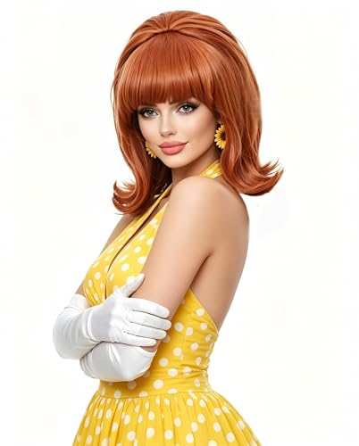 Rugelyss Short Fox Red Retro Bouffant Wig