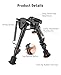 MidTen Rifle Bipod 6-9 Inches, Lightweight Tactical Shooting Sling Stud Bipod, Heavy Duty Non-Slip Feet for Hunting, Aluminum