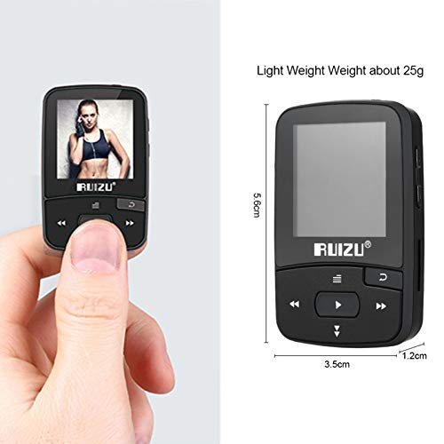 Andoer RUIZU X50 8GB 1.5in MP3 Player HiFi Lossless Qualidade de som Bluetooth Pedômetro Cartão TF R