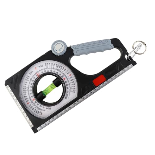 Image of Pitch Gauge Roofing, Dual-Scale Rotary Pitch Finder with Thumb Dial, Multifunction Tool, Multi-Function Slope Gauge Constructing Engineering 130 Angle Finder with Carabiner