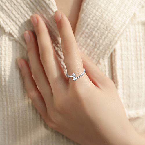 Justkidstoy Semicolon Ring 925 Sterling Silver Adjustable Open Opal Ring Suicide Awareness Jewelry Inspirational Semicolon Gifts For Women Girls #TOP3