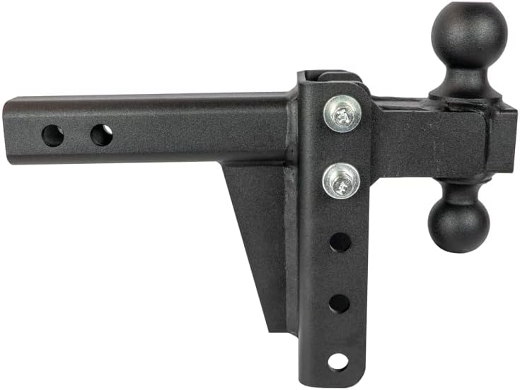 Bulletproof Hitches™ 2.0" Adjustable Medium Duty (14,000lb Rating) 6" Drop/Rise Trailer Hitch with 2" and 2 5/16" Dual Ball (Black Textured Powder Coat)