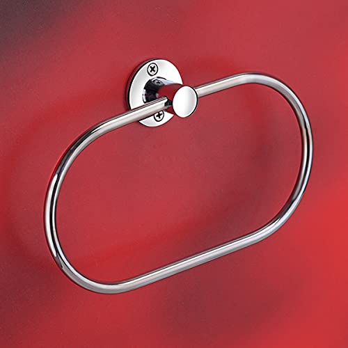 KANJAL Stainless Steel Towel Ring for wash Basin Towel Holder for Bathroom Cloth Stand Wall Mount Napkin Holder Bathroom Accessories Set (Chrome Finish, Anti-Rust, Wall Mounted)