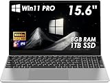 Kayoote PC Portatile 15.6 Pollici Celeron N5205U (fino a 2.9GHz) Laptop 8GB RAM 1TB SSD Win11 Pro IPS FHD 1920×1080 Notebook con, WIFI6, BT5.2, USB3.0, HDMI, Tastiera Retroilluminata